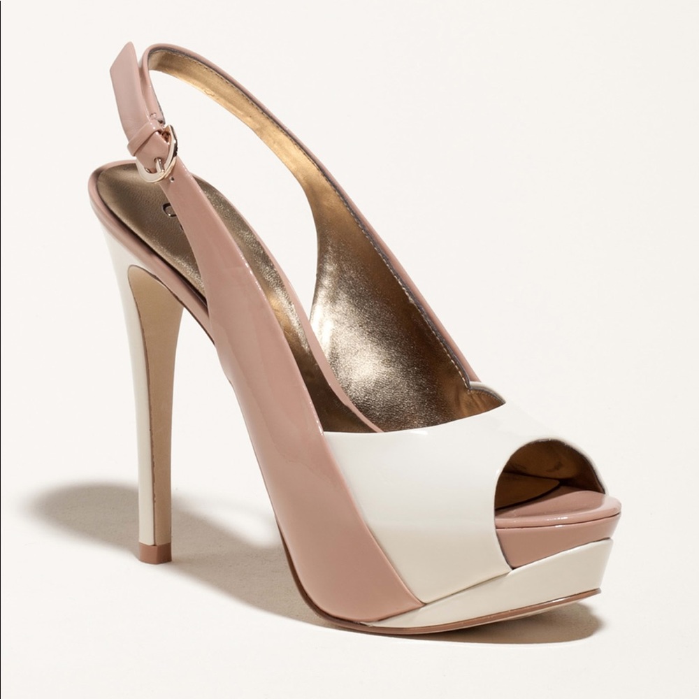 Guess Patent Leather Sling Platform Heels